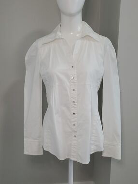 Anne Klein White Button-Front Women's Shirt